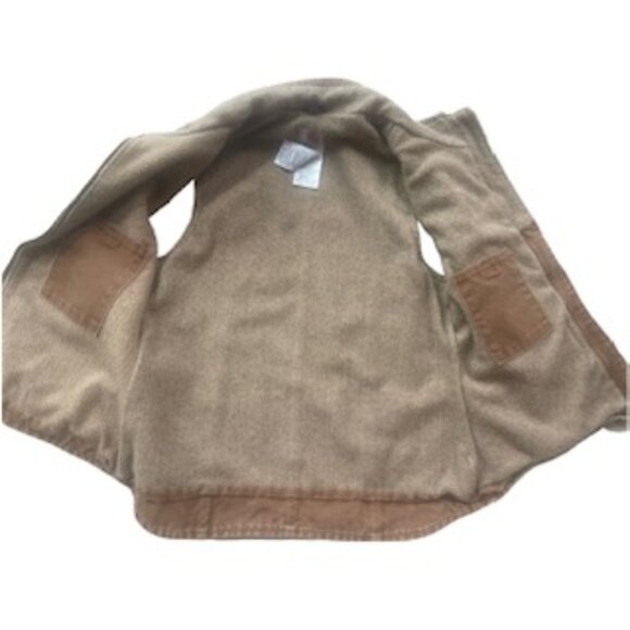 Women's Sherpa-Lined Mock Neck sandstone Light Brown vest M - Picture 4 of 5